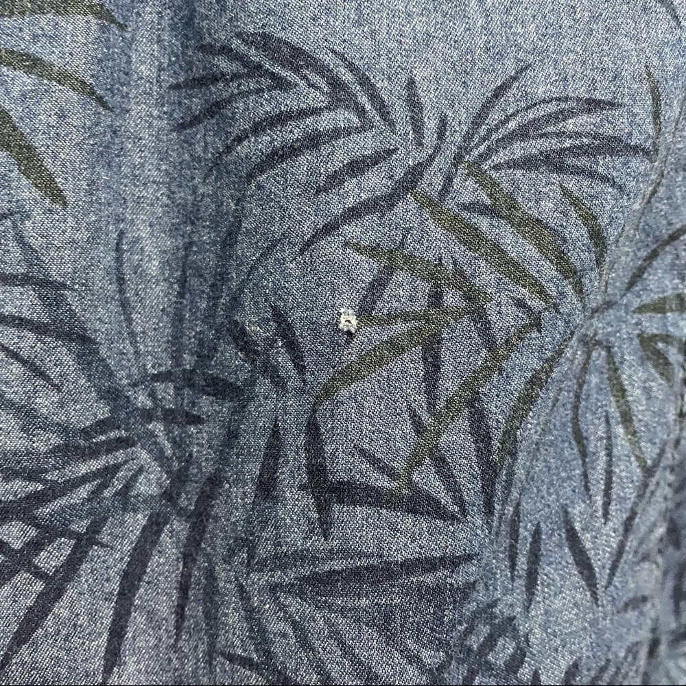 Buffalo David Bitton Shirt Button Down Collared Cotton Palm Chambray Print Men S - Picture 4 of 13